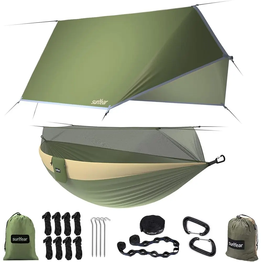 

Compact Dual-Use Hammock with Mosquito Net, Ideal for 2 People, Perfect for Outdoor Adventures and Camping