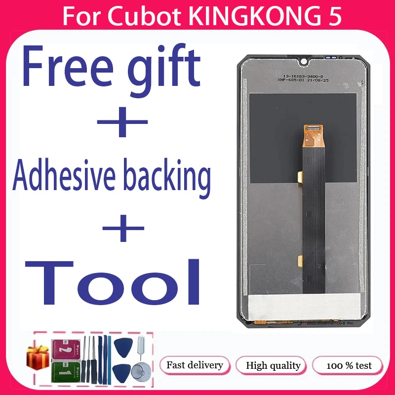 

For Cubot KINGKONG 5+ LCD Display + Touch Screen+Free adhesive backing+Tool