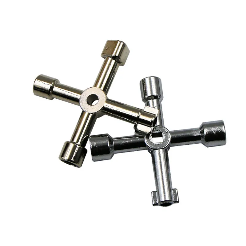 Multifunction Cross Switch Square Key Wrench Zinc Alloy Universal Square Triangle For Water Meter Valve Elevator Cupboard Box