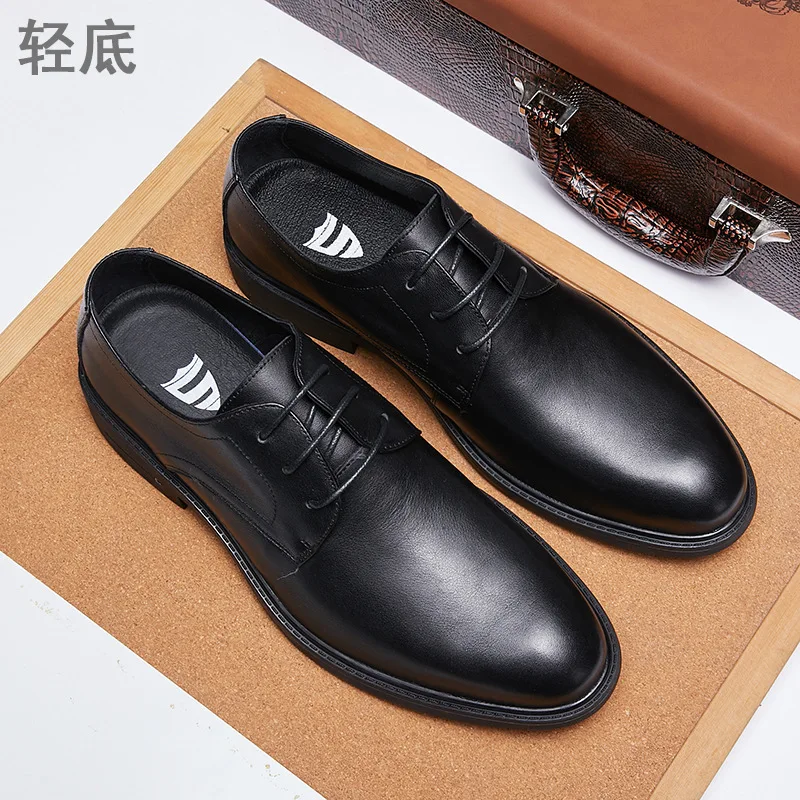 Recommended Soft and Breathable Business Shoes Autumn New Leather Men's Strappy Low Heel Comfortable Work Shoes Wholesale