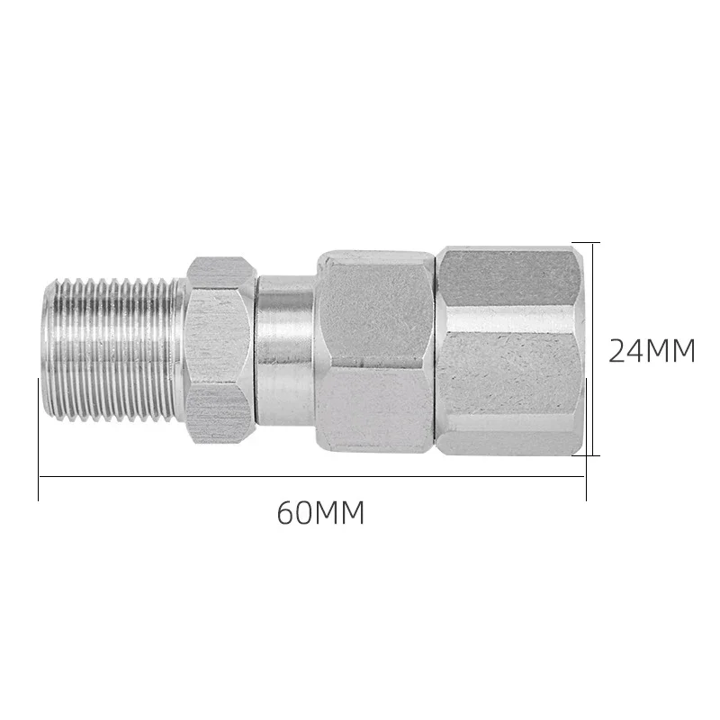 High Pressure Washer Wash Gun Tail 3/8 Thread Non-winding Stainless Steel 360° Rotary Water Pipe Fittings