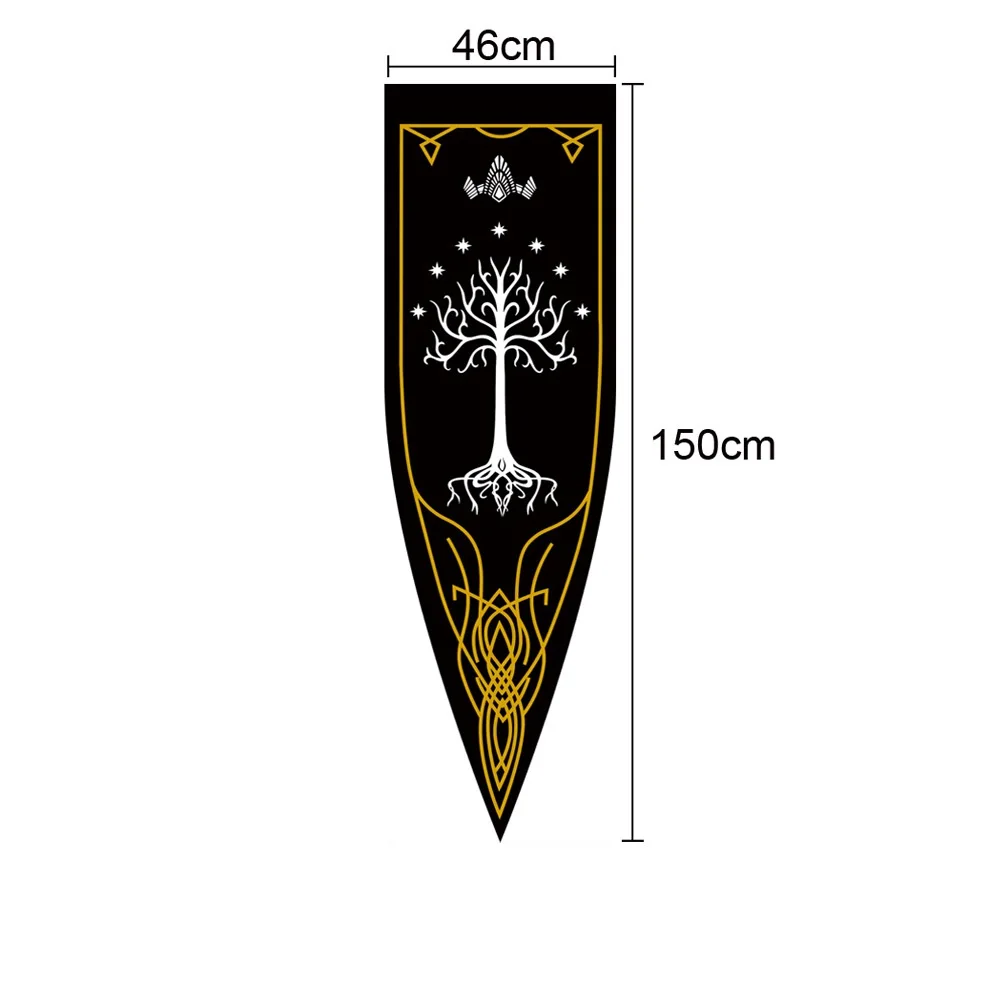 46x150cm Medieval Kingdom Rohan Gondor Horse Tree Banner Flag Wall Hanging Home Dorm Living Room Pennant Flag Burgees Decor