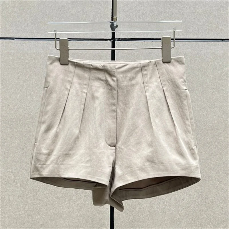 

women's shorts New high waisted mini shorts for summer 2026 pleated slim fit casual shorts cotton blend denim shorts y2k shorts