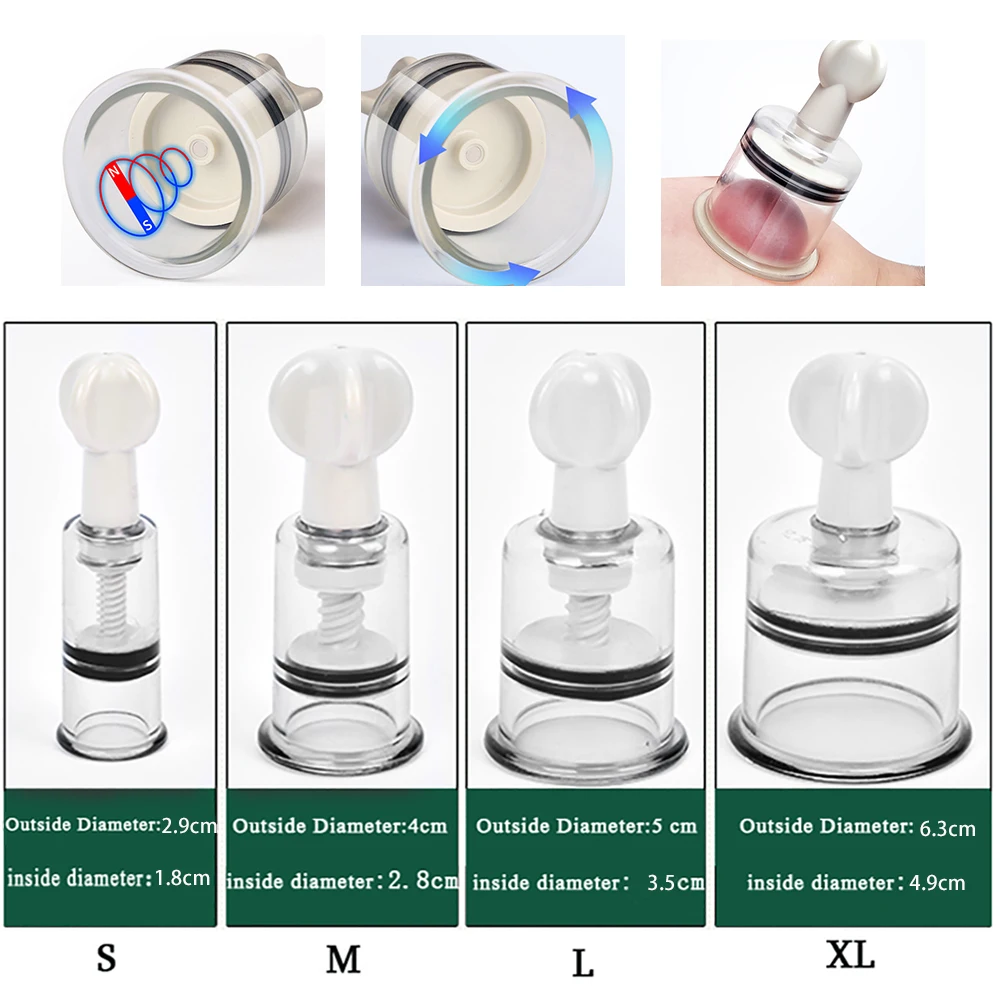 Cupping Device Vacuum Cupping Set Suction Cups Massage Physiotherapy Jars Manual Rotating Cupping Anti Cellulite Massager