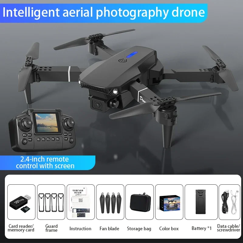 E99 Pro Drohne mit 8K HD Kamera Fernbedienung Quadcopter Vierachsige Flugzeughöhe Halten GPS Fliegendes Spielzeug für Luftaufnahmen