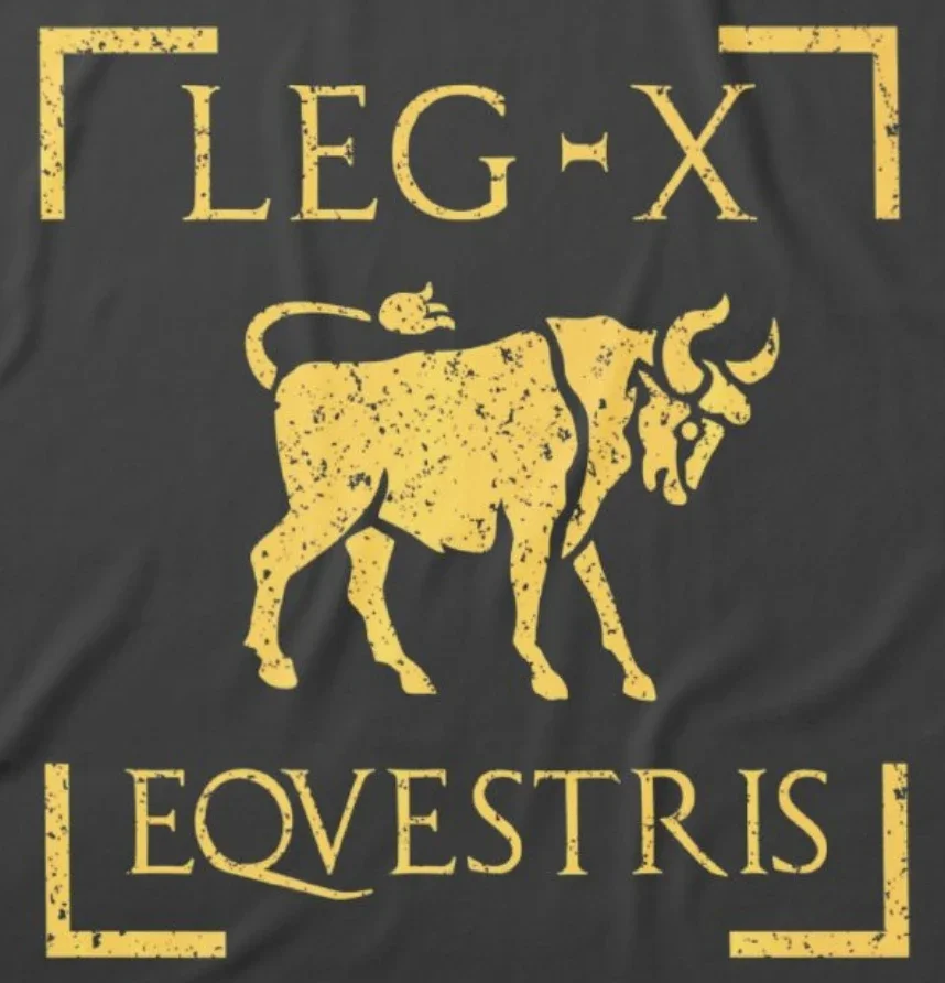 Legio X Equestris Vexillum Bull Emblem - Julius Caesar Roman Legion T-Shirt 100% Cotton O-Neck Short Sleeve Casual Mens T-shirt