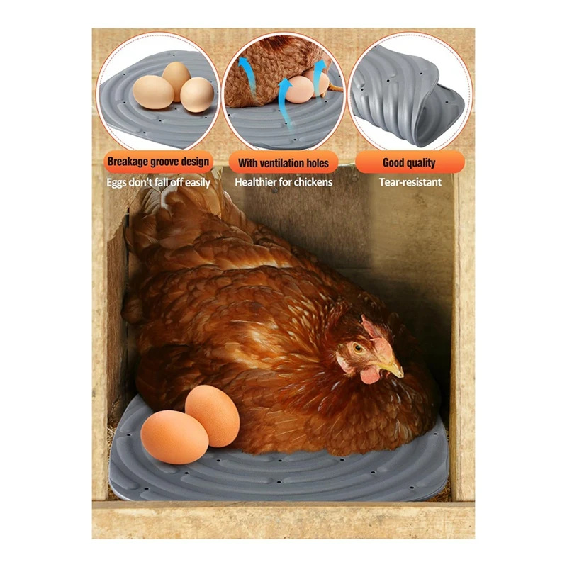 8 Pack Washable Chicken Nesting Pads For Laying Eggs, Nesting Box Liners For Chicken Coop Reusable Chicken Litter