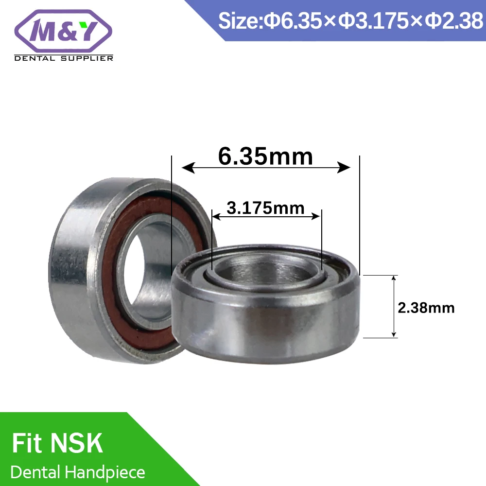 

10pcs Grade A quality Dental High Speed handpiece turbine Ceramic balls bearings fit NSK 6.35x3.175x2.38mm Dentistry Material