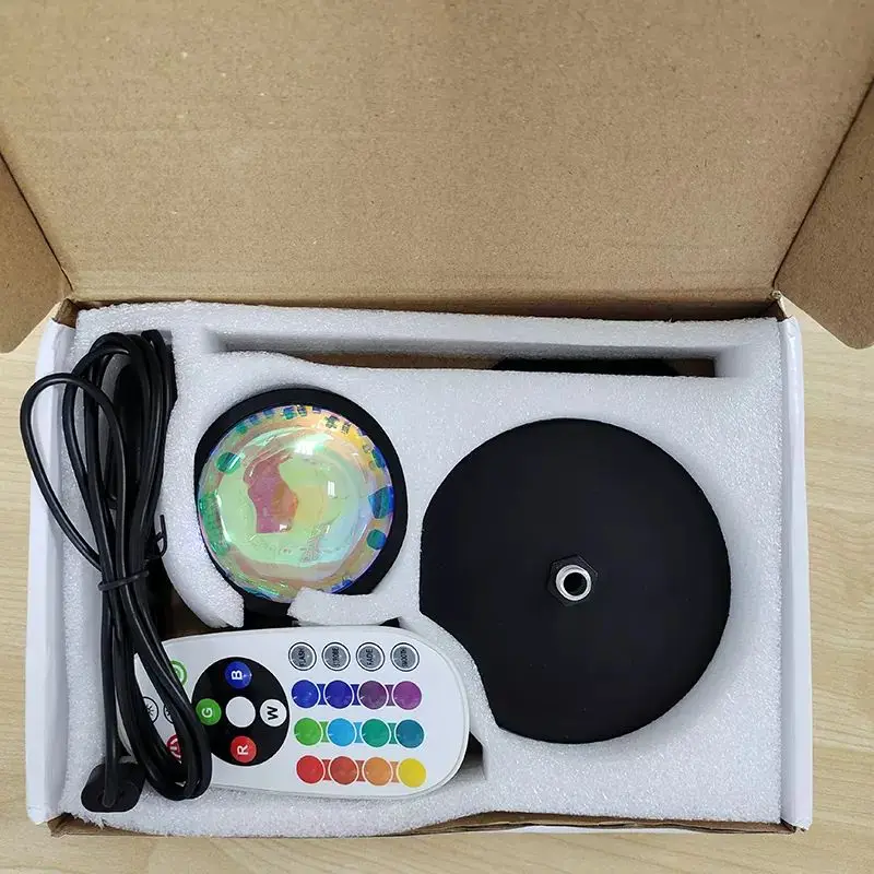 High Quality Morden Aluminum Alloy Sunset light RGB Remote Control Table Projector Magnifying Led Lampe Halo Sunset Lamp