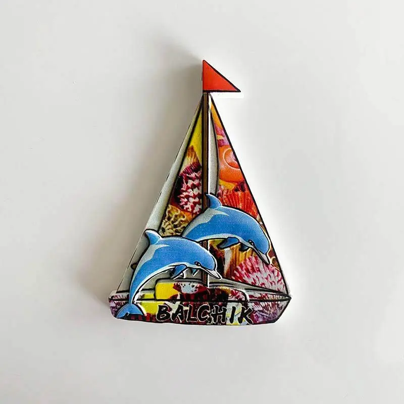 

Bulgarian Refrigerator Magnet Creative Sailboat High-Value Travel Souvenir Unique Gift 3D Magnetic Sticker