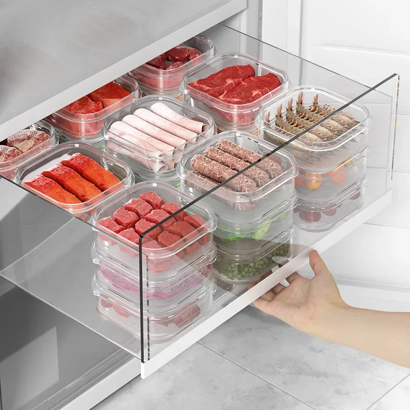 Crisper Refrigerator Frozen Meat Box Frozen Storage Box Household Fresh-keeping Box Refrigerator Storage Packaging Boxes