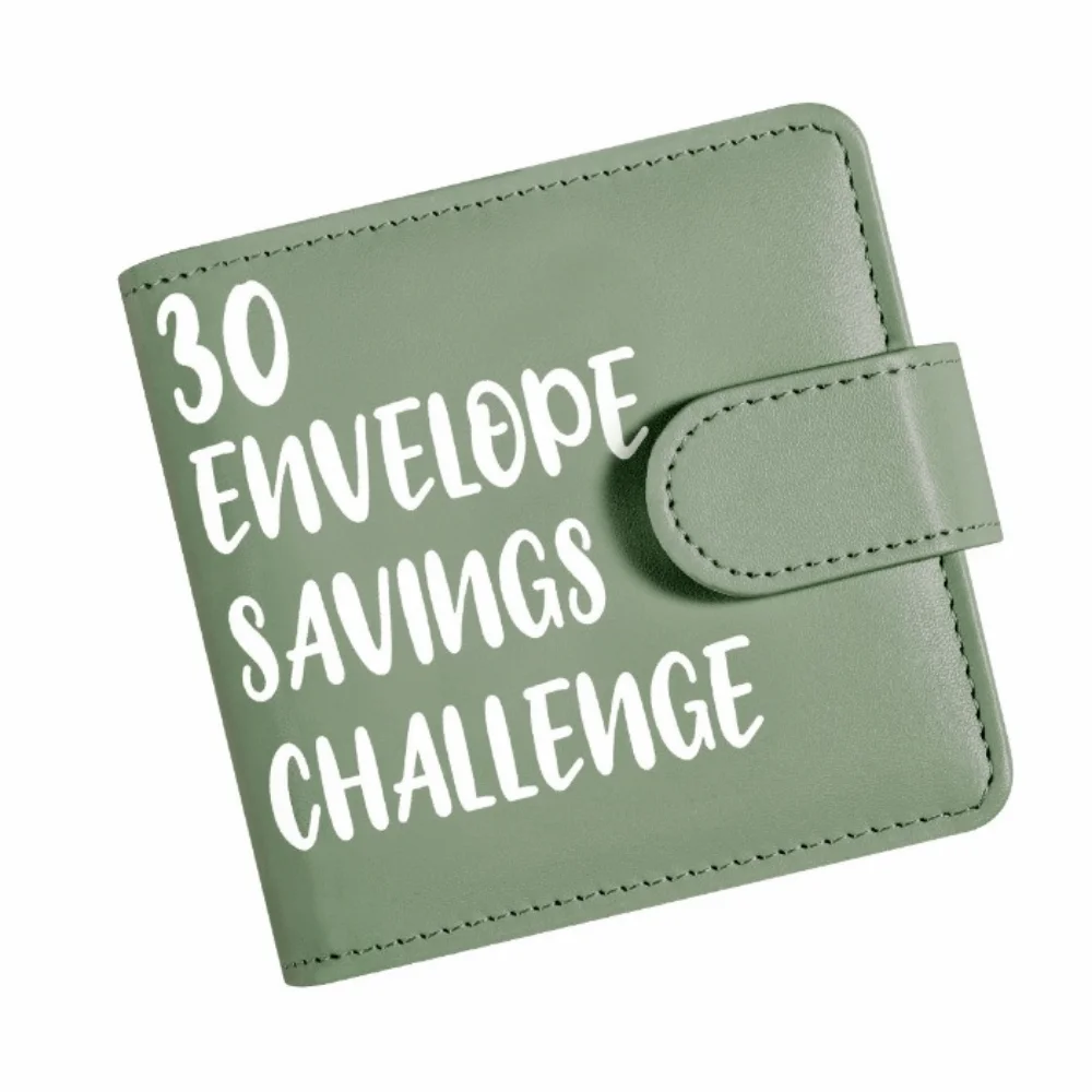 PU Leather Money Saving Challenge Book Large Capacity Waterproof Small Binder with Cash Envelopes Save Money Multi Pockets