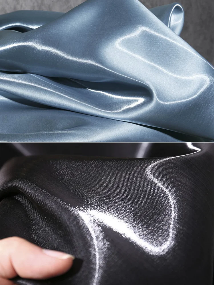 Crystal Silk Satin Fabric 100% Chemical Fiber Material Garment Sewing Designer Fabric By Meter Windbreaker Jacket  Pants Cloth