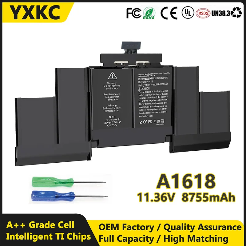 A1618 11.36V 8755mAh battery laptop battery for A-pple MacBook Pro(MJLQ2CH/A) Pro 15 ME294 15 ME293 A1398 Retina 2015 Macbook