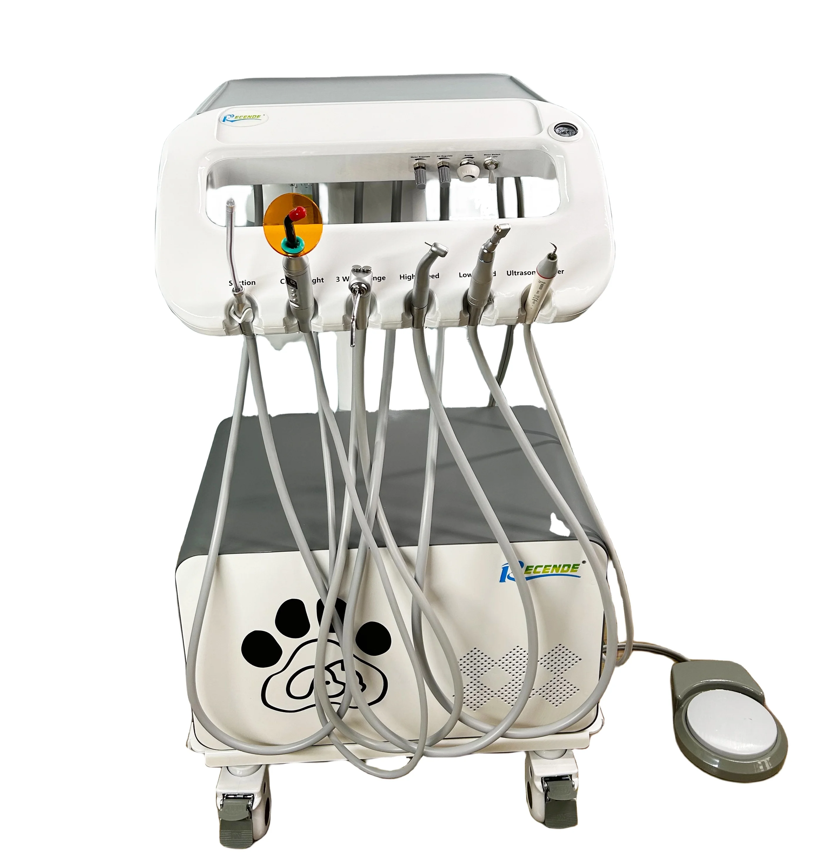 BL-610C Pet Dentistry Mobile Unit 10L Air Tank Veterinary Dental Trolly Cart  Puppy Teeth