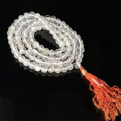 Natural Rock Crystal 108 Prayer Beads Mala Zen Necklace 6mm 8mm 10mm 12mm Tibetan Rosary Malas BRO628