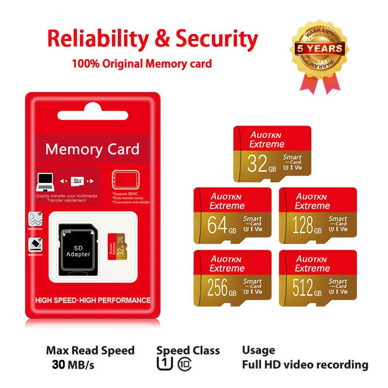 

Высокоскоростная карта Micro TF SD 8 ГБ 16 ГБ 32 ГБ 64 ГБ Class 10 Flash SD TF Card 128 ГБ 256 ГБ 512 ГБ U3 Карта памяти для мобильного телефона