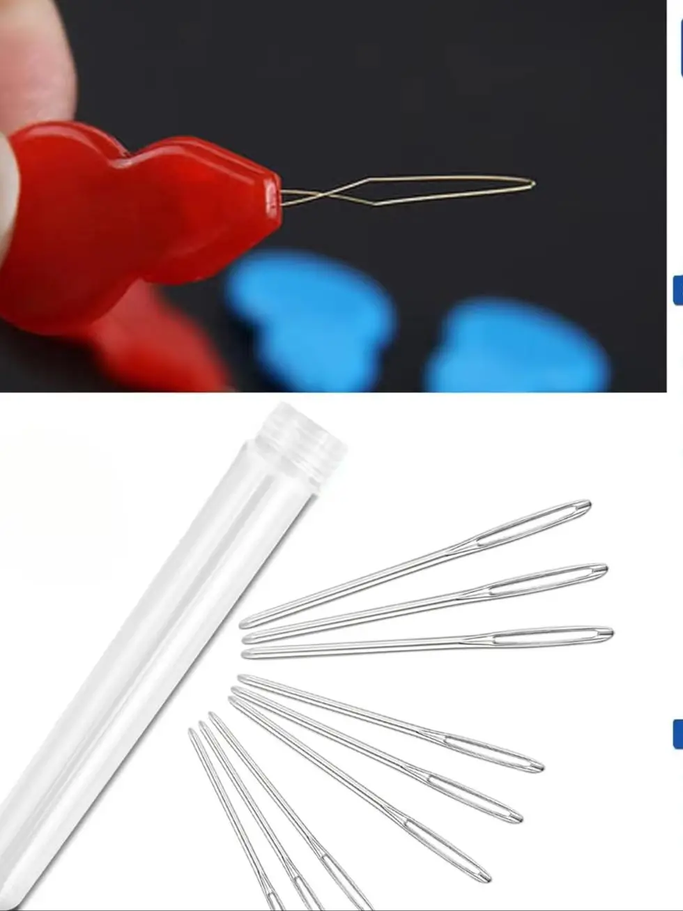 25Pcs Hand Sewing Needles for Home Use, Large-Eye Hand Sewing Needles for DIY Knitting, Yarn Needles, Jewelry Seed Bead Threadin
