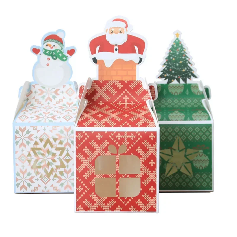 

50PCS Christmas Santa Claus Candy Box Tree Snowman Packaging Box Wedding Party New Year Kid Favor Treat Gift Box for Guest