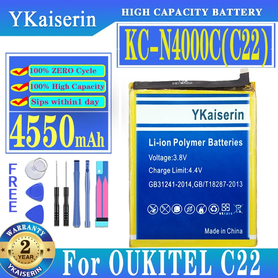 

YKaiserin KC-N4000C (C22) 4550mAh Replacement Battery For OUKITEL C22 C 22 5.86 inch