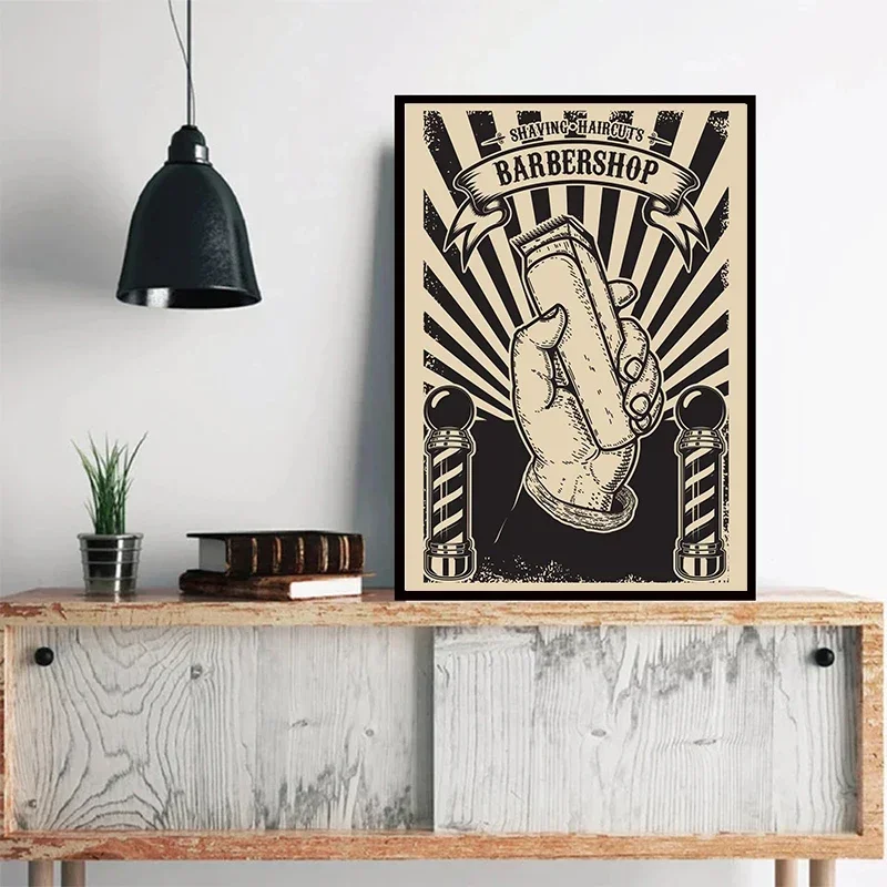 Vintage Barber Shop Poster Haircut Shave Beard Art Posters Print Canvas Painting Wall Art Beauty Woman Pictures Hair Salon Decor