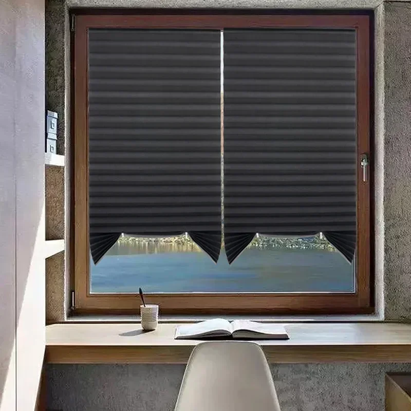 Blackout Blind for Window Pleated Blinds Cordless Shade Light Filtering Shades for Bathroom Kitchen Office curtains for windows