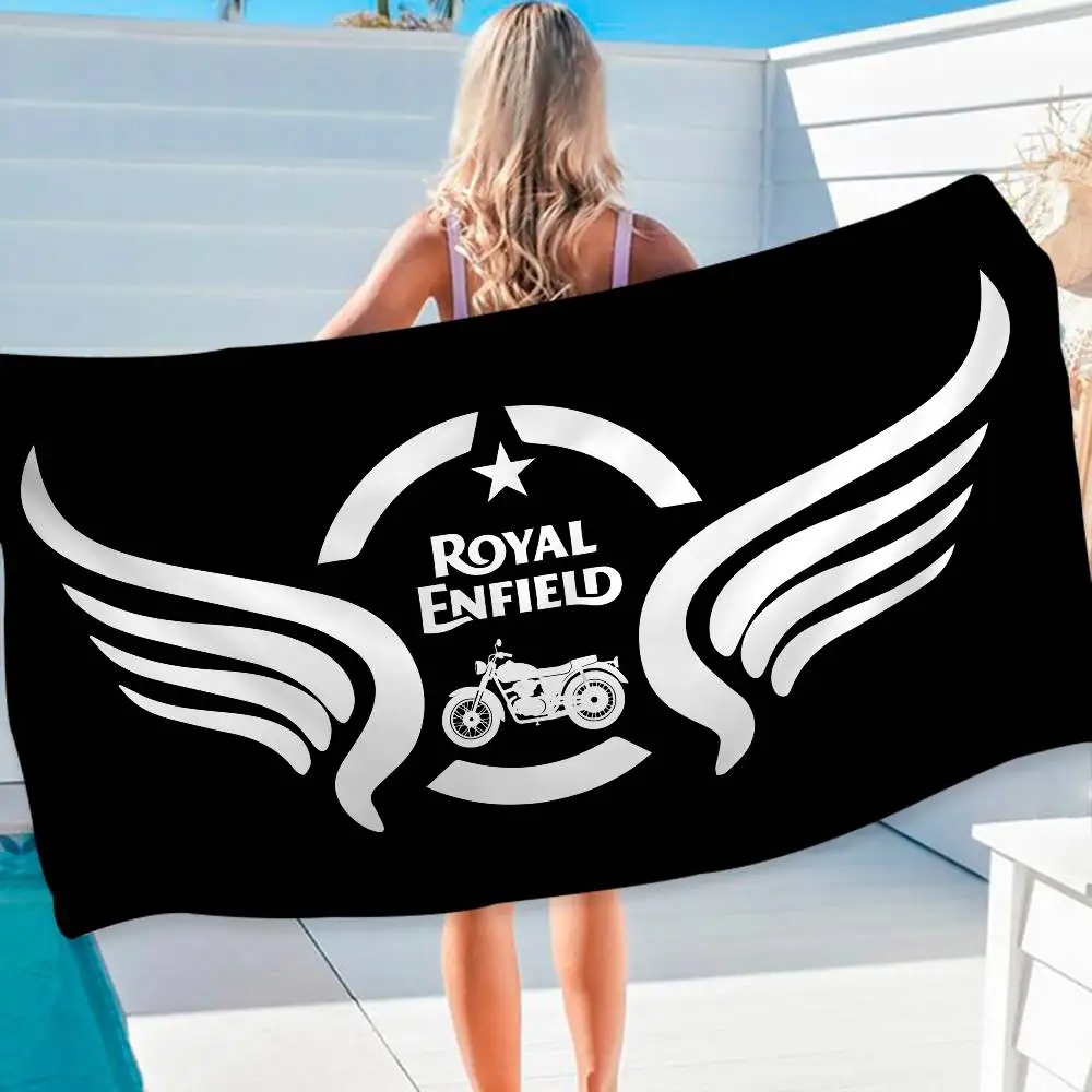 ROYAL ENFIELD Motorcycle Logo Bath Towel Microfiber Soft Water Absorbing Breathable For Girl Kids Decorative Cartoon Beach Towel