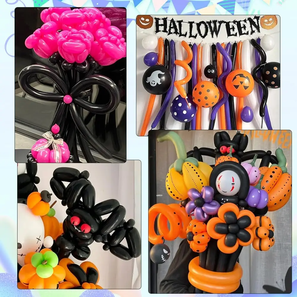 Langer Ballon aus schwarzem, mattem Latex, geeignet für Feiertagsfeiern, Hochzeiten, Geburtstage, Brautpartys und Feiertagsdekorationen – Detail 3