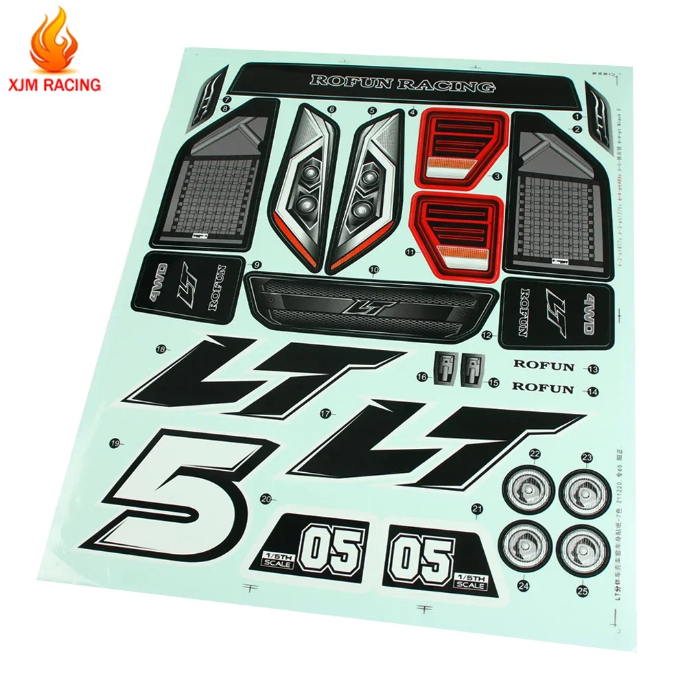 Decal / Stickers FOR 1/5 LOSI 5IVE-T ROVAN LT RC CAR PARTS