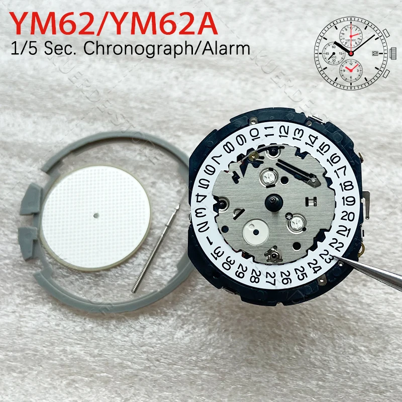العلامة التجارية الجديدة اليابان YM62A حركة استبدال 7T62A حركة YM62 كوارتز ساعة يد تعمل بالحركة الملحقات عرض التاريخ في الساعة 3:00 مع البطارية
