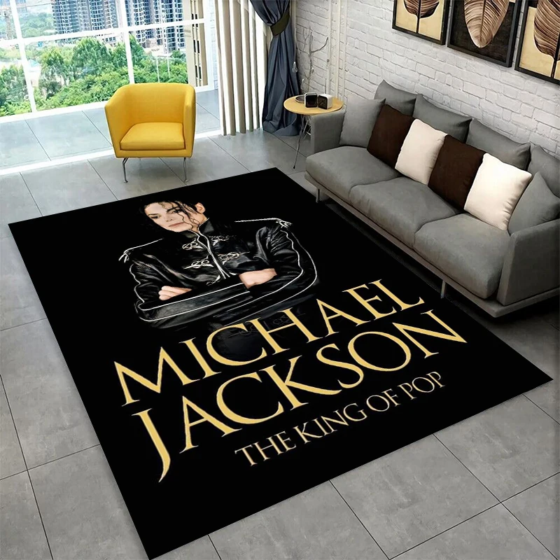 Retro MJ Michael Jackson King of Pop Non-Slip Area Rug for Living Room,Bedroom,Playroom,Carpet Floor Mat Home Decor Rug Kid Room