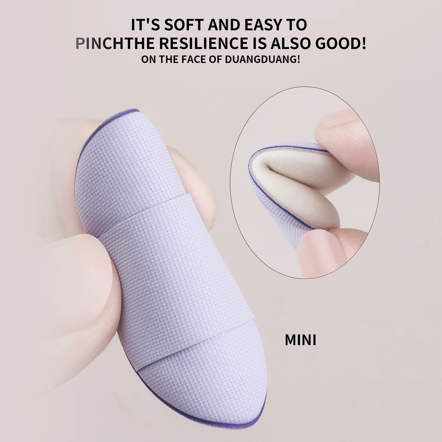 Finger powder puff, 6pcs/box small thumb cushioned slippers powder puff mini concealer makeup tool