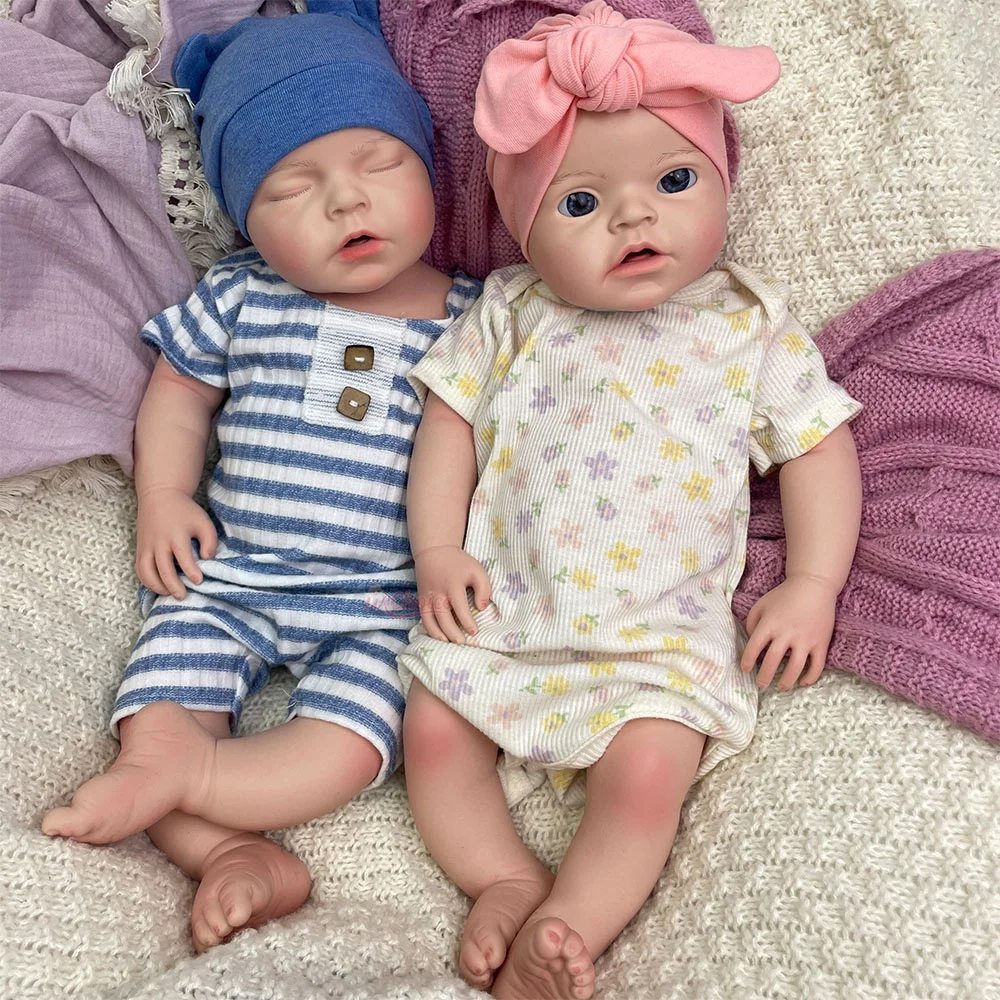Handmade Weighted 50cm Realistic Pure Silicone Reborn Doll Exquisite Texture Detail Chubby Doll for Elderly Companion Comfort To