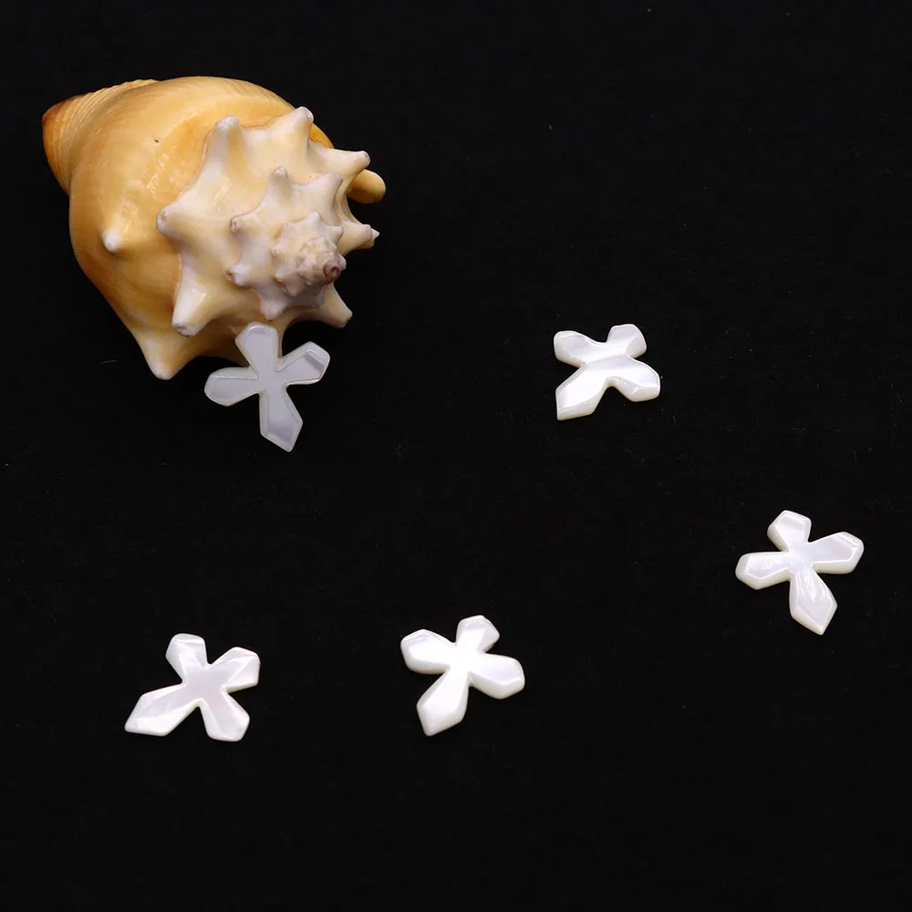 

16x18mm Cross-shaped Through-hole Seawater Shell Pendant Used for DIY Handmade Carved Boutique Ladies Necklace Earrings Jewelry