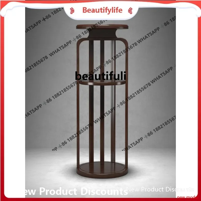 solid wood display rack tea room small living room floor-standing flower table shelf ornaments