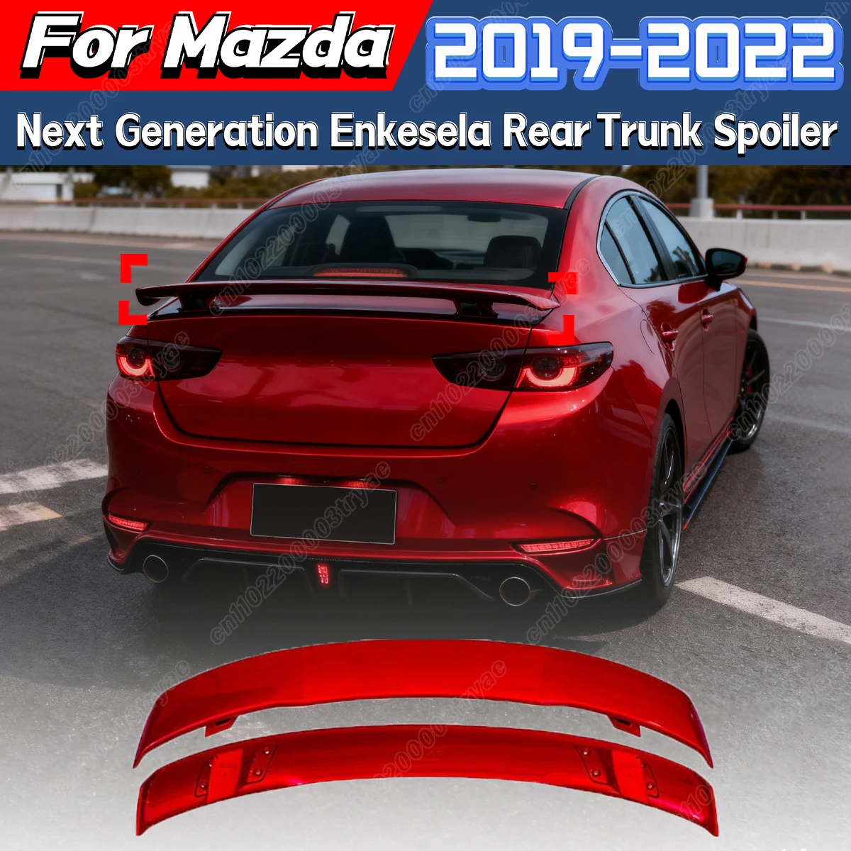 For Mazda 3 Sedan Next Generation Angkesela 2019 2020 2021 2022 Automobile Trunk Spoiler Fixed Damper Wing Body Modification Kit