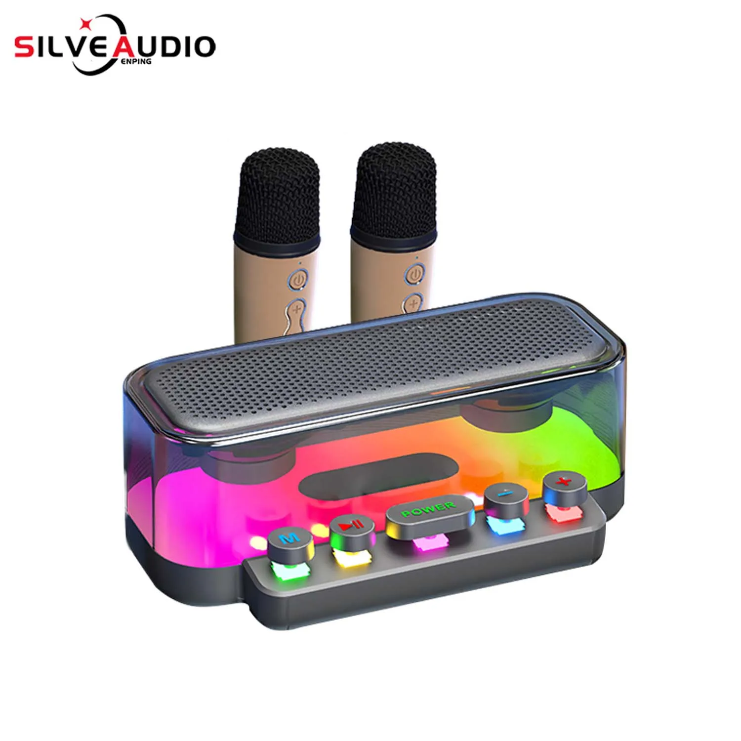 GAS-Z6 Nouveau Créatif Mécanique Bouton Transparent Bt Carte Son Son USB Haut-Parleur Bureau Ordinateur Jeu Subwoofer RVB