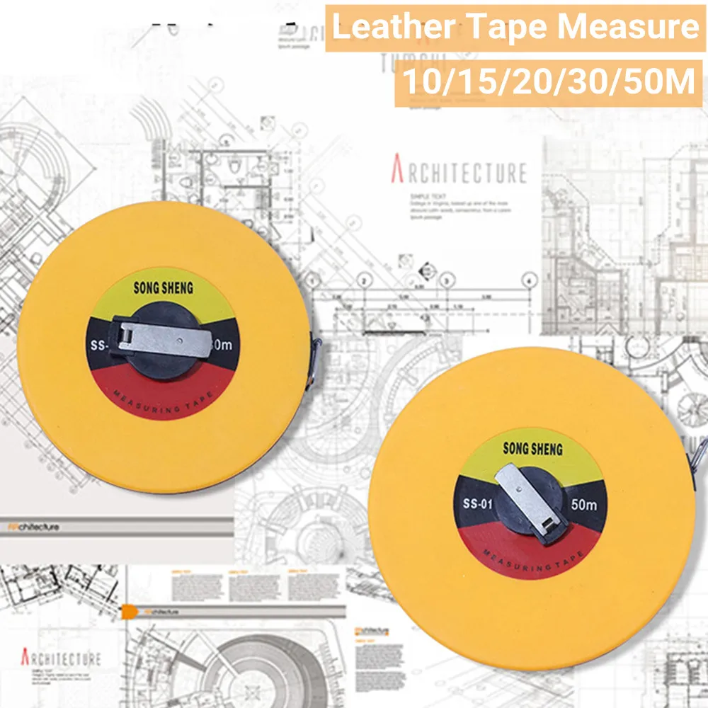 10M 15M 20M 30M 50M Tape Measure Metric Circular Glass Fiber Leather Tape Carpenter Distance Measuring Tools Meter Ruler