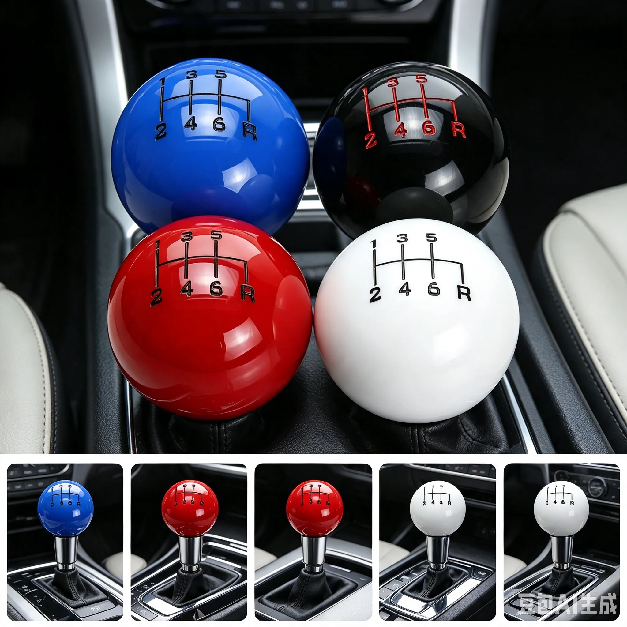 Universal 3 Colors Car Carbon Fiber Leather Gear Shift Knob Gear Lever Adapter Manual Car Gear Shift Accessories AT MT