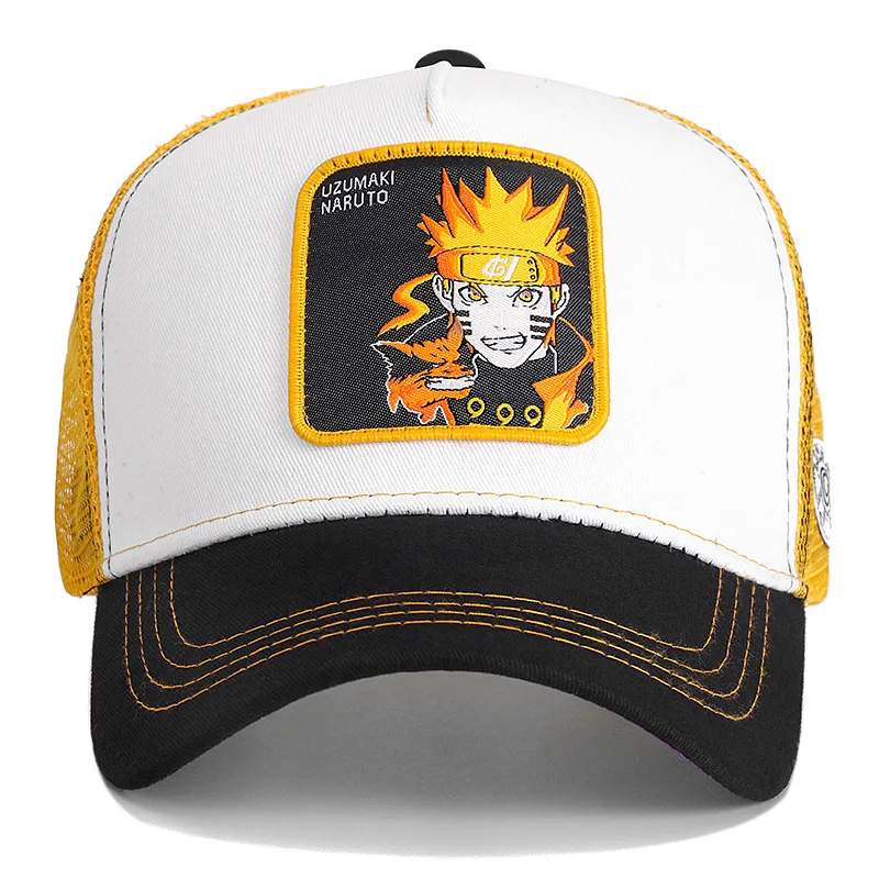 NARUTO Men Hat Baseball Cap Summer Sun Shade Fashion Hip Hop Mesh Hat Adjustable Sports Hat Uzumaki Naruto Uchiha Sasuke