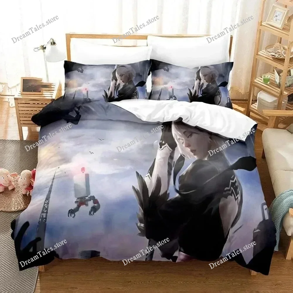 

YoRHa No.2 Type B Bedding Set Single Twin Full Queen King Size Bed Set Adult Kid Bedroom Duvet Cover Sets 3D Print Game Anime