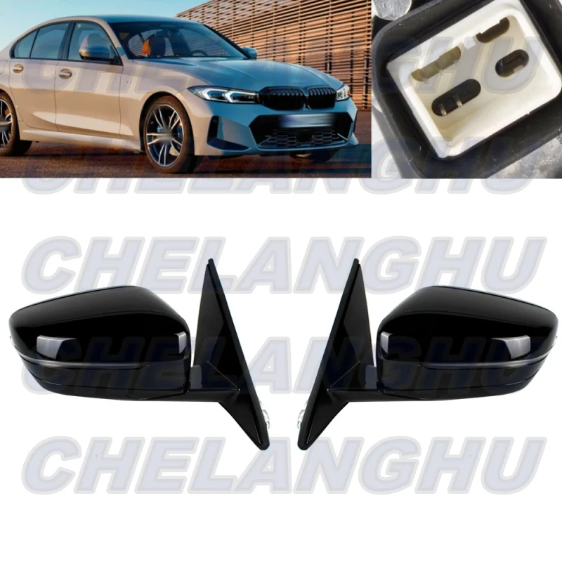 

1 пара зеркал в сборе для BMW G20 G28 330i M340i xDrive 2019 2020 2021 2022 5 контактов черная окрашенная Подогреваемая память Power Fold