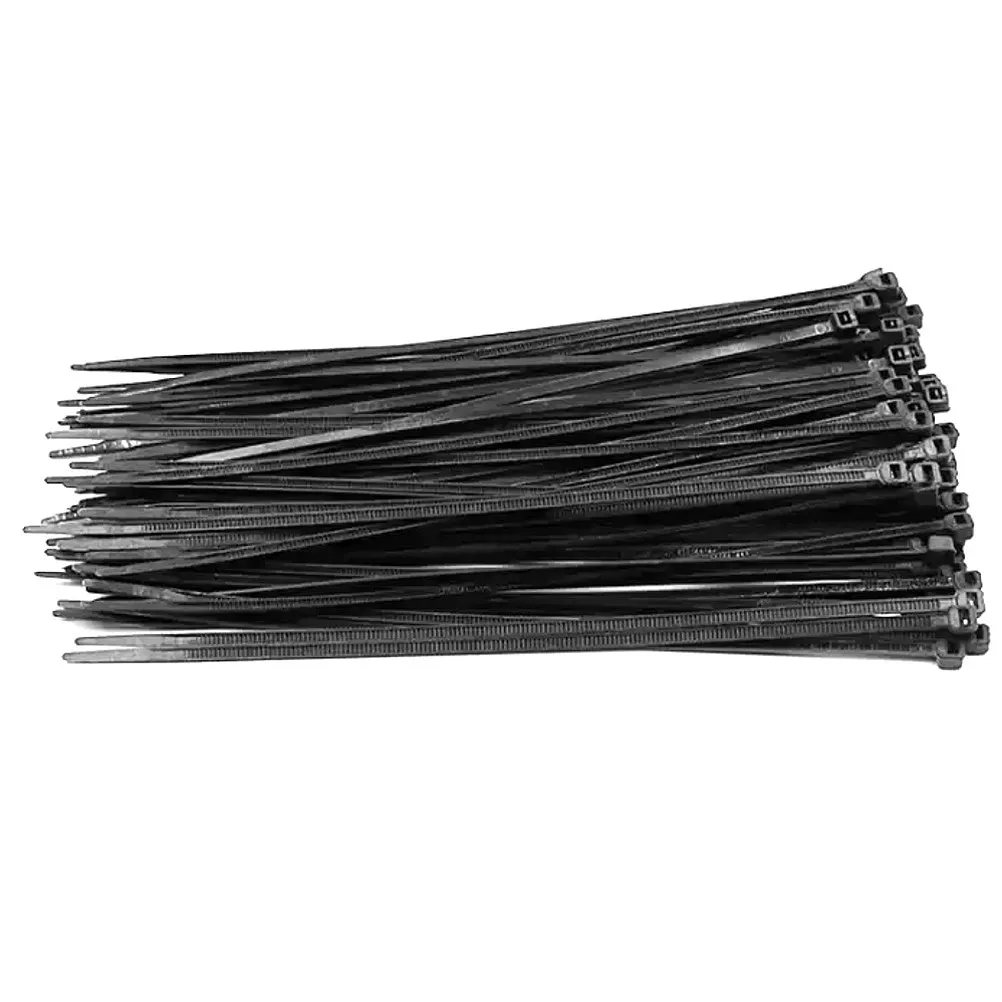 1000Pcs 3x200mm Nylon Cable Ties with Strong Locking Teeth Weatherproof Waterproof Self-Locking Fixing Ring Ties for Wires