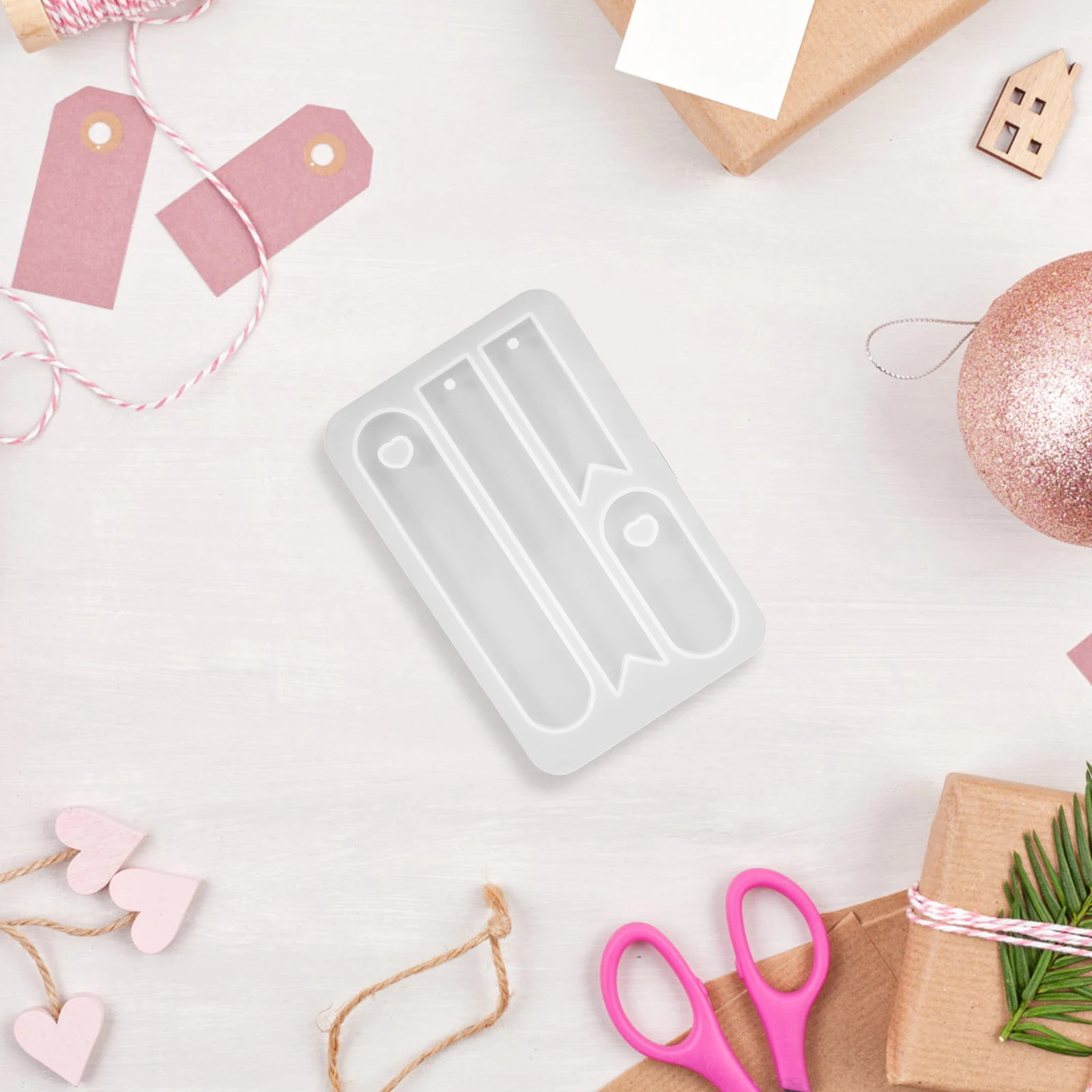 Molde de marcapáginas de silicona para manualidades, herramienta artesanal de resina epoxi, herramienta de marcado de libros Flexible para estudiantes, suministros escolares reutilizables