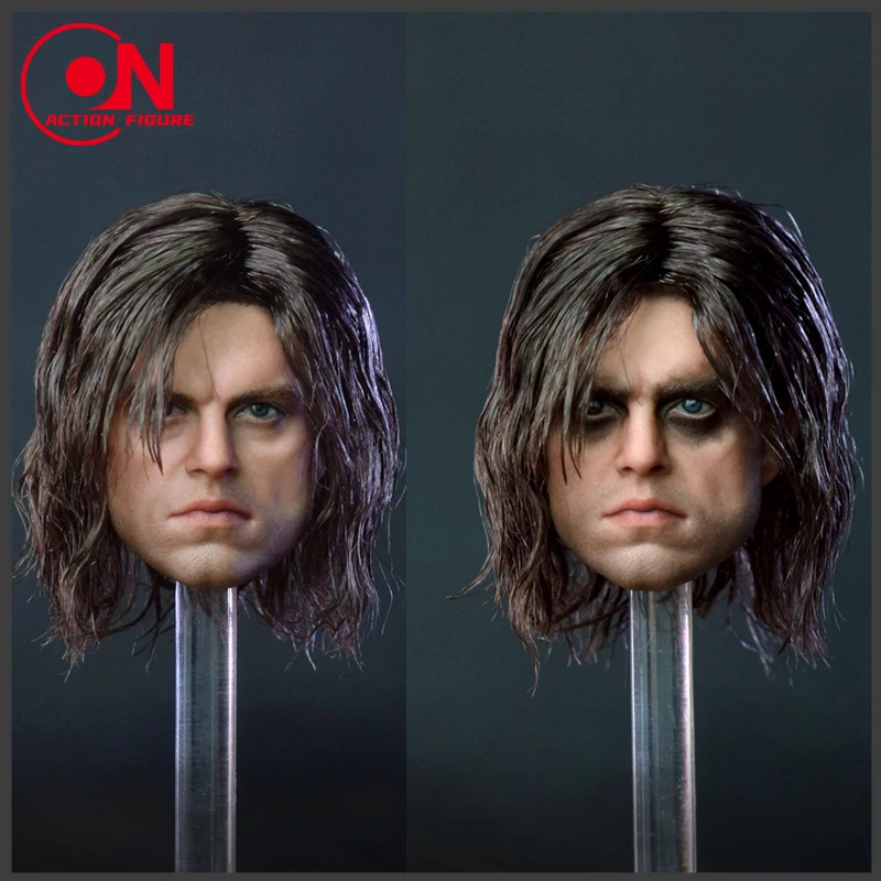 BY-ART BY-T12 1/6 Sebastian Stan Head Sculpt, Tête de greffe de cheveux, Modèle Carimplanté Fit 12 en effet, Figurine d'action de soldat masculin