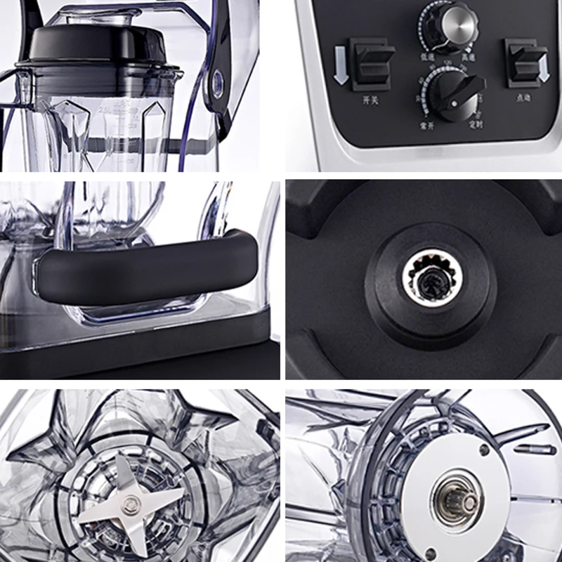 Kommerzieller elektrischer Mixer, Mixer, Obst, Lebensmittel, Eisbrecher, Prozessor, Smoothies, Entsafter, Brecher, Getreidemühle, 110/220 V