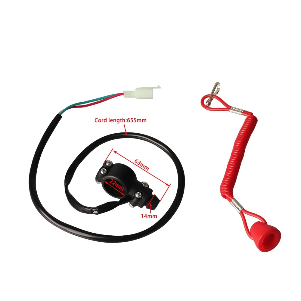 Motorrad Motor Kill Stop Schalter Boot Außenbordmotor Moto Stop Schalter Sicherheit Lanyard Für ATV Yamaha Kawasaki Roller – Detail 4