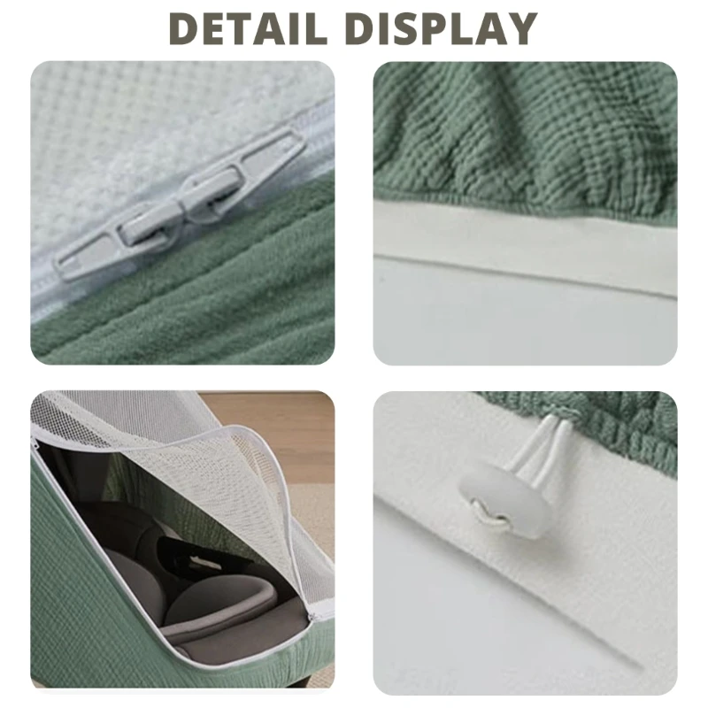 غطاء مقعد السيارة للرضع من القطن القابل للتنفس، مظلة حماية 360 درجة