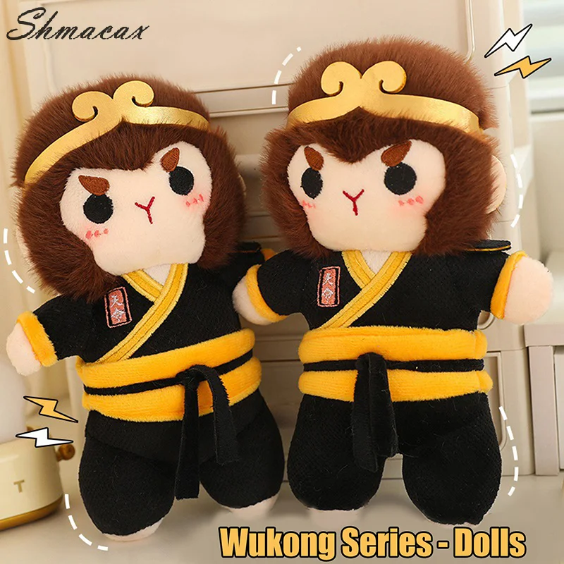 Zwarte Mythe Wukong Kid Cartoon Schattige Pop Kinderen Anime Speelgoed Beeldje Jongen Meisje Verjaardagscadeau Klassiek Speelgoed Thuis Slaapbank Decor