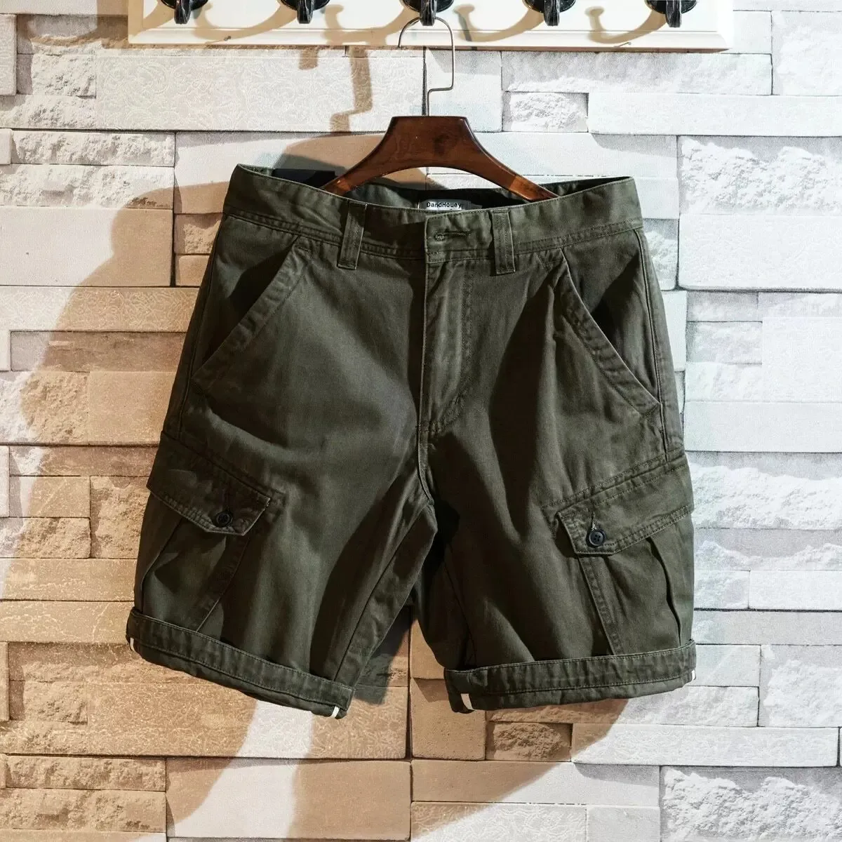 Men's Casual Cotton Shorts Four-Pocket Wear-Resistant Summer Workwear Loose Fit Straight Leg Five-Quarter Length